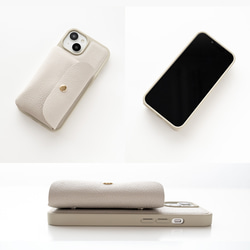 多機種対応 カラーリアケース 付け替え式 ミニマルチポーチ 【 シュリンクレザー 】 本革 JS19K 7枚目の画像