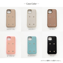 多機種対応 カラーリアケース 付け替え式 ミニマルチポーチ 【 シュリンクレザー 】 本革 JS19K 8枚目の画像