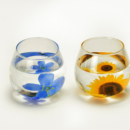 FY-3003B フローラ ゆらりグラスペアB 【日本製】（ガラス カップ 花手  