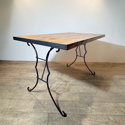 送料無料】【希少デザイン】アンティーク調 アイアン ウッド