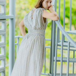 saruche ハンドブロックプリントワンピース キルティングパッチ インド綿 saruche ハンドブロックプリントワンピース キルティングパッチ