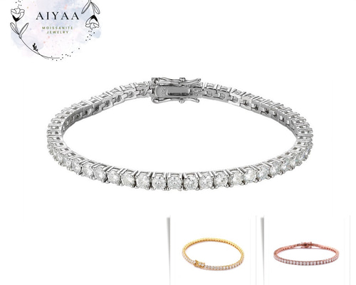 モアサナイト ブレスレット テニスブレス 【5mm/石】 14cm〜23cm