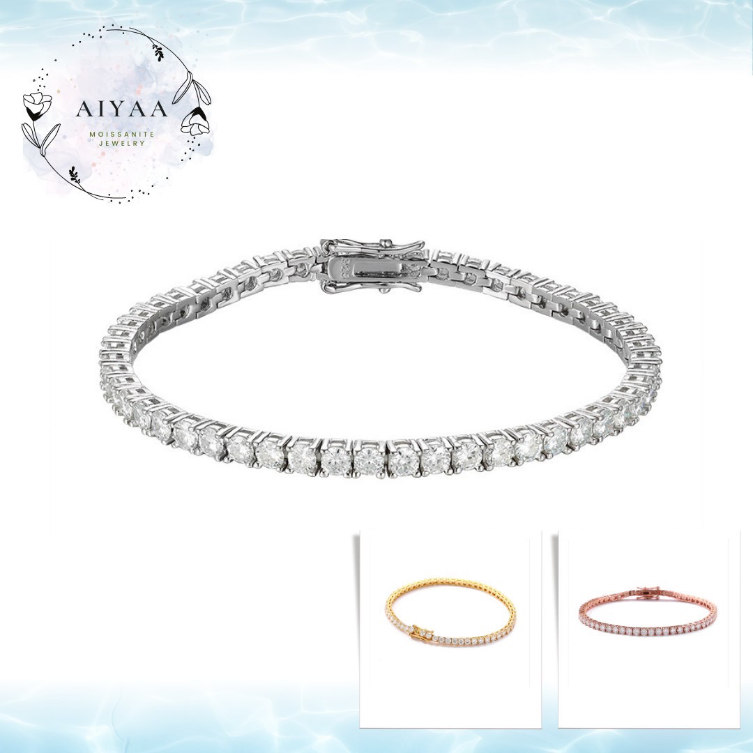 モアサナイト ブレスレット テニスブレス 【6.5mm/石】 14cm