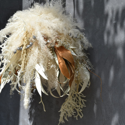 再販×3 パンパスグラスを使ったドライフラワーのペンダントライト/LED