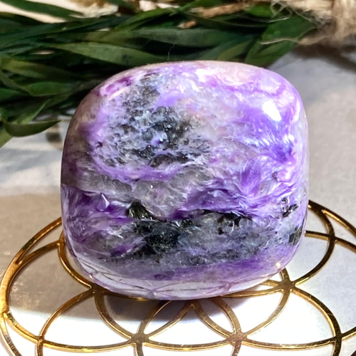 世界三大ヒーリングストーン】チャロアライト タンブル 瞑想グラウン