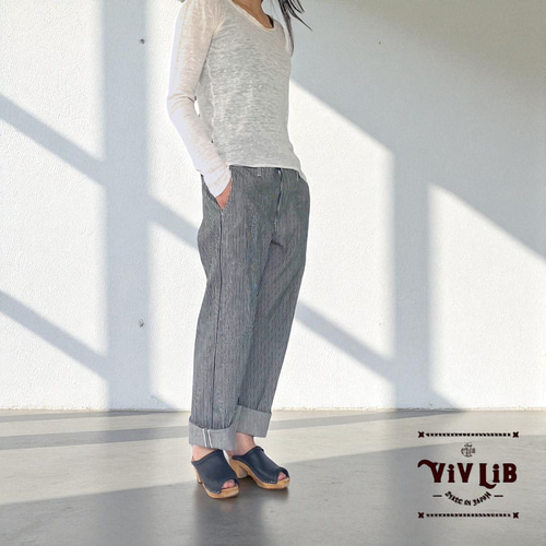 チノフィットセルビッチデニムパンツ〈定番ライン〉/ヒッコリーデニム