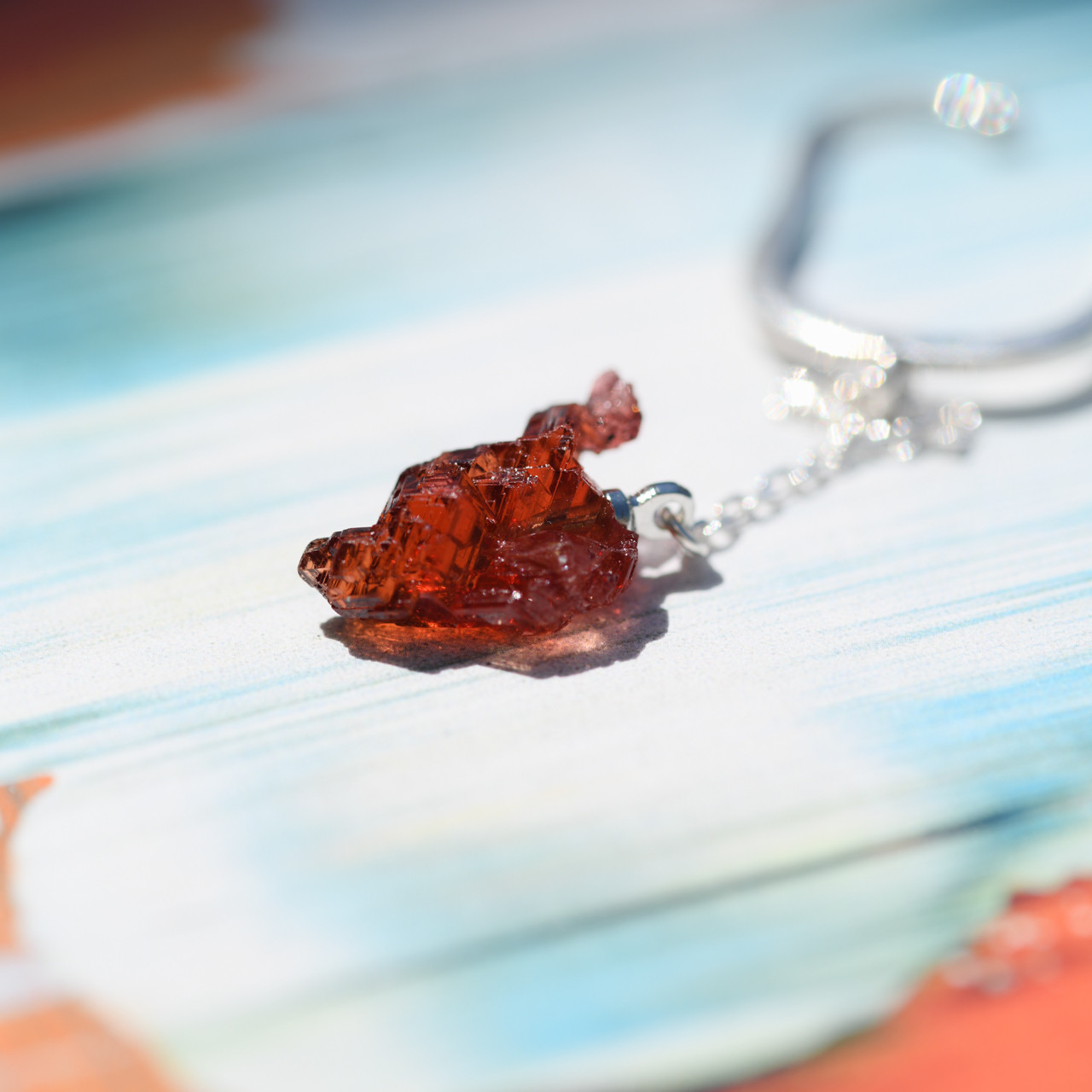 【022 Heat Collection】 スペサルティンガーネット 鉱物原石 イヤーカフ 天然石 アクセサリー
