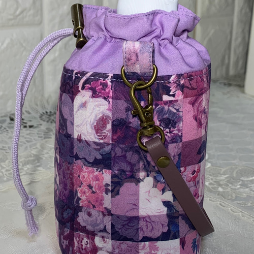 ペットボトルカバー ミニ リバティアーカイブギンガム/パープル