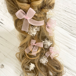 ブーケの様な髪飾り グリーン ミント 緑 ヘッドドレス ヘッドドレス