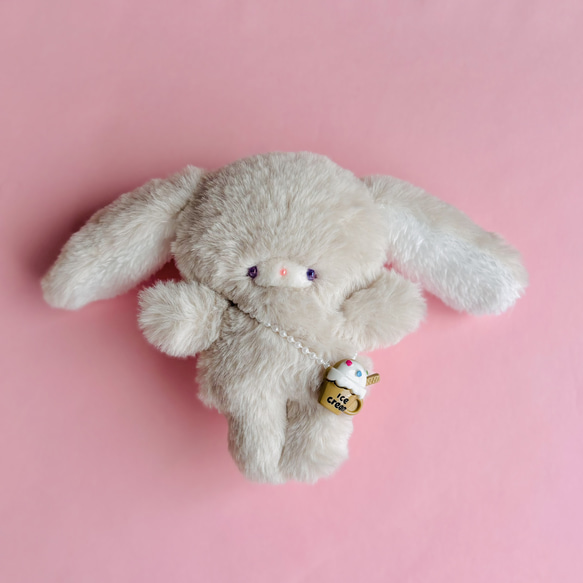 パープルアイのモカちゃん♡フワフワロップイヤー♡ うさぎ 手のひら