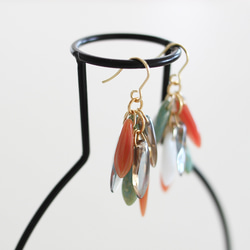 【No.238】珊瑚の散歩　サージカルステンレス使用　イヤリングにも対応　ピアス　チェコビーズ　夏 3枚目の画像