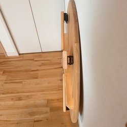 【つい触りたくなる国産ヒノキの折畳みちゃぶ台】直径90㎝　角が丸い　北欧風　ローテーブル（木製脚）【サイズオーダー可】 16枚目の画像