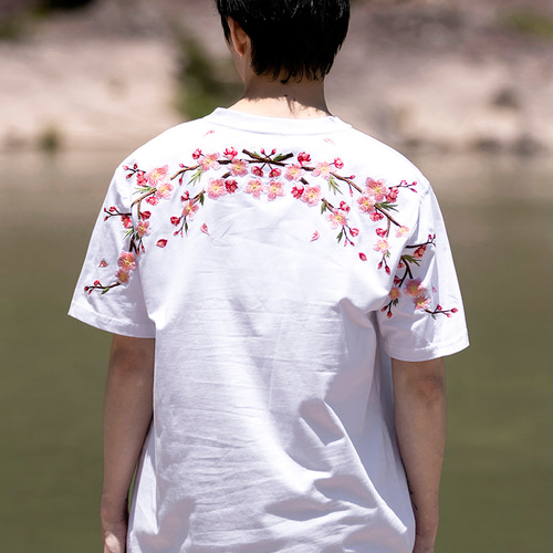 お直し無料】半袖 梅の花の刺繍 Tシャツ メンズ GD-619 Tシャツ