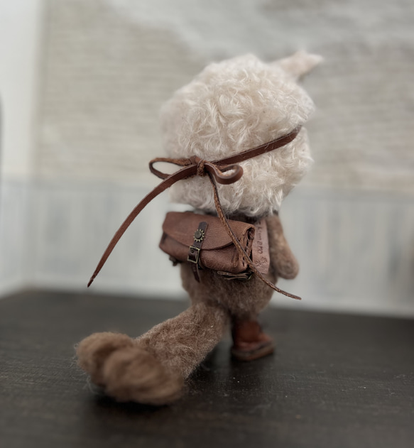 うさ耳帽子のごーぐるにゃんこ ぬいぐるみ　羊毛フェルト 12枚目の画像