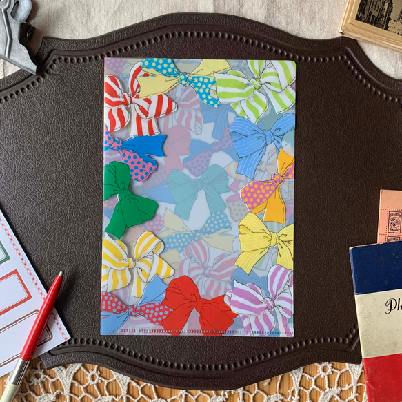 AN070-0126　A5クリアファイル「リボン」 2枚目の画像