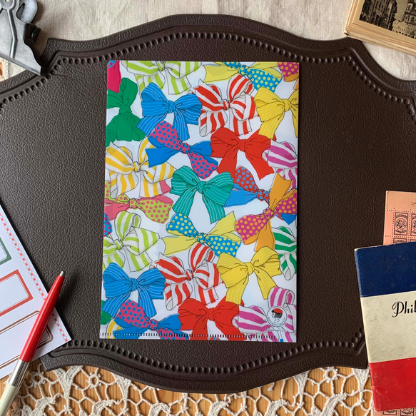 AN070-0126　A5クリアファイル「リボン」 3枚目の画像