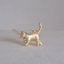 18金 猫のペンダントトップ 中】 18金猫ネックレス 18金ねこ k18猫 猫