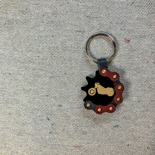 オーダー歓迎⭐︎好きなデザイン可☆歯車キーホルダー 皮革 栃木レザー