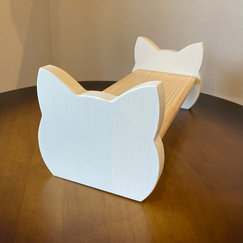 木製 猫のご飯テーブル】にゃんこ 猫ちゃん エサ台 ペット用品