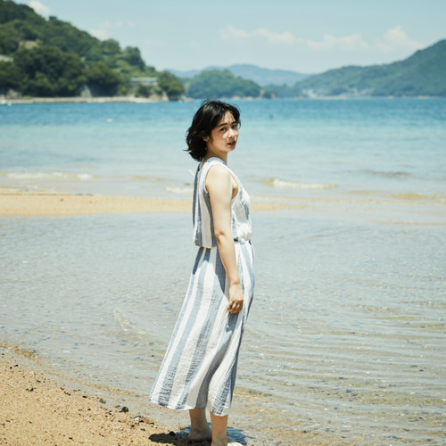 美品　ENFOLD エンフォルド メルトンオーバーパッチワークポケットワンピース オーガニックコットン・島夏パッチワークワンピース ワンピース そらの