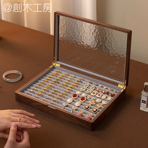 最大23本ネックレス収納 木製アクセサリー収納 指輪 イヤリング