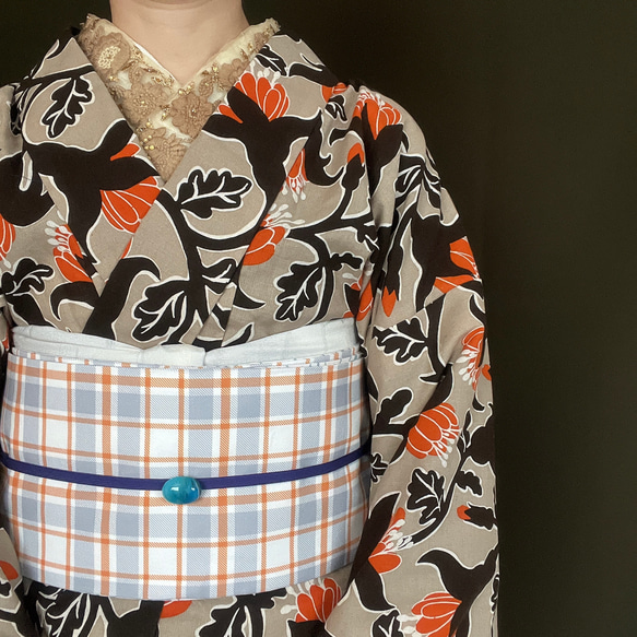 【浴衣】長尺 鹿の子に花びら模様 紺 普段着 木綿 カジュアル 夏着物7UA18 エキゾチックな花柄綿麻浴衣 着物 花鹿 kajika 通販 18004912