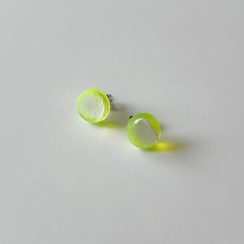 錫アクセサリー】2way tin pierce mini【neon yellow】 ピアス（その他