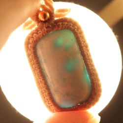 ラリマー天然石マクラメネックレスmac390エスニックアジアンエキゾチックなアレルギーフリーのアクセサリー 13枚目の画像