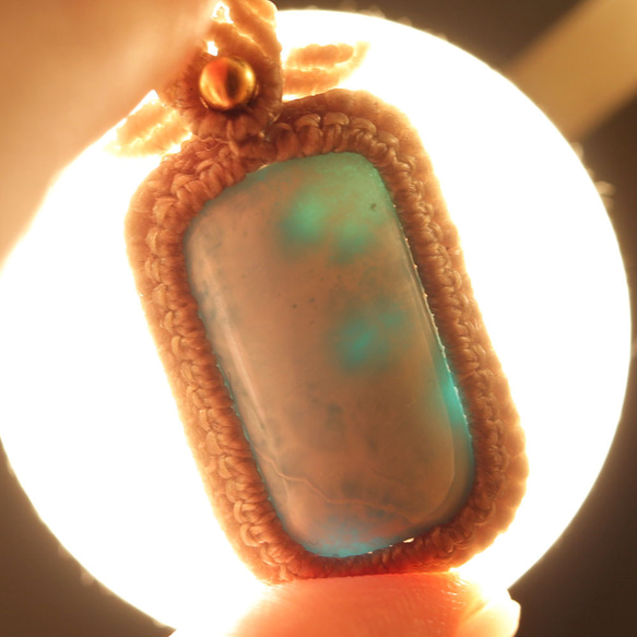 ラリマー天然石マクラメネックレスmac390エスニックアジアンエキゾチックなアレルギーフリーのアクセサリー 13枚目の画像