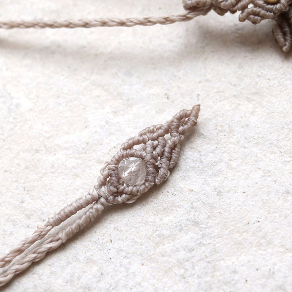 ラリマー天然石マクラメネックレスmac390エスニックアジアンエキゾチックなアレルギーフリーのアクセサリー 7枚目の画像