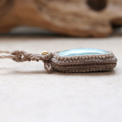 ラリマー天然石マクラメネックレスmac390エスニックアジアンエキゾチックなアレルギーフリーのアクセサリー 8枚目の画像
