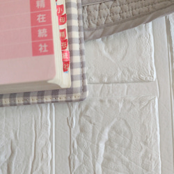 レビューブックカバー ヌビキルト グレー チェック 4枚目の画像