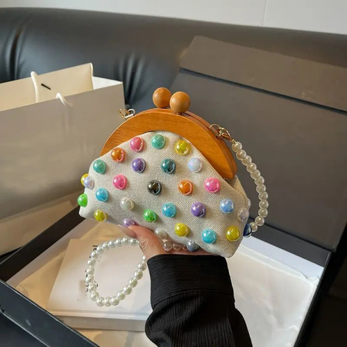 カラフルビーズ装飾パーティーバッグ カラフルビーズ装飾パーティーバッグ