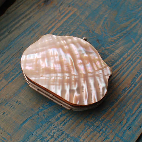 古いマザーオブパールのコインパース がま口 フランスアンティーク