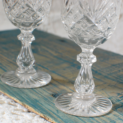 古いクリスタルのリキュールグラス フランス ～1940年 ワイングラス