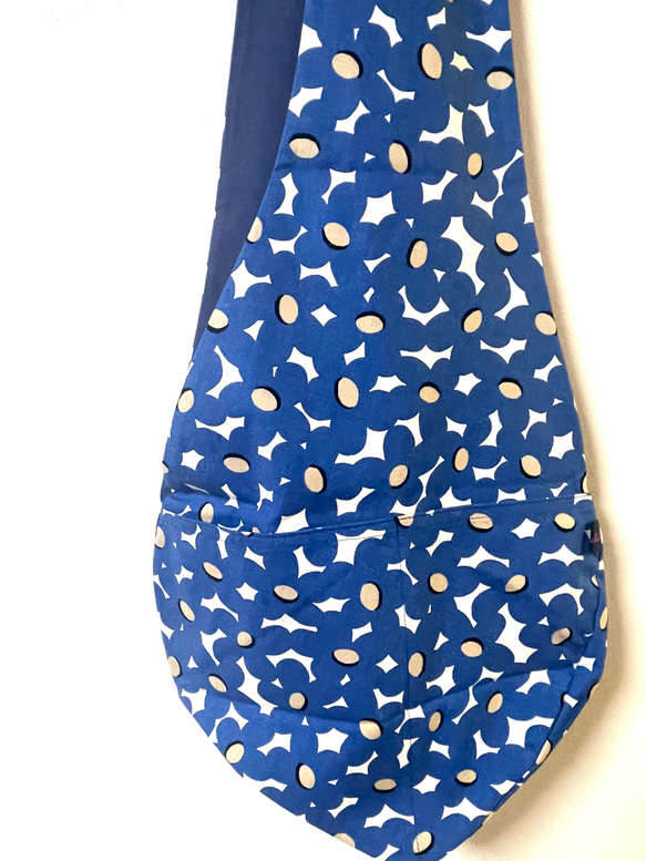 WポケットRiceBAG はなはなはな柄（ブルー系）：内ポケット付) 1枚目の画像