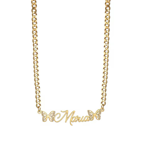 名入れ♡バタフライ シルバー925✨蝶々 ネームネックレス イニシャル 手作り 名入れ♡バタフライ シルバー925✨蝶々 ネームネックレス