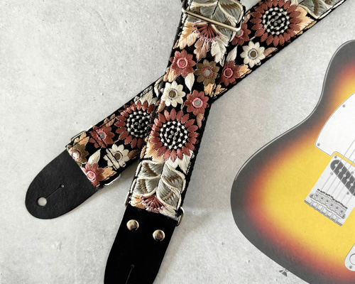 ビンテージ　ヴィンテージ　ギター　ストラップ　刺繍 ビンテージヴィンテージギターストラップ刺繍