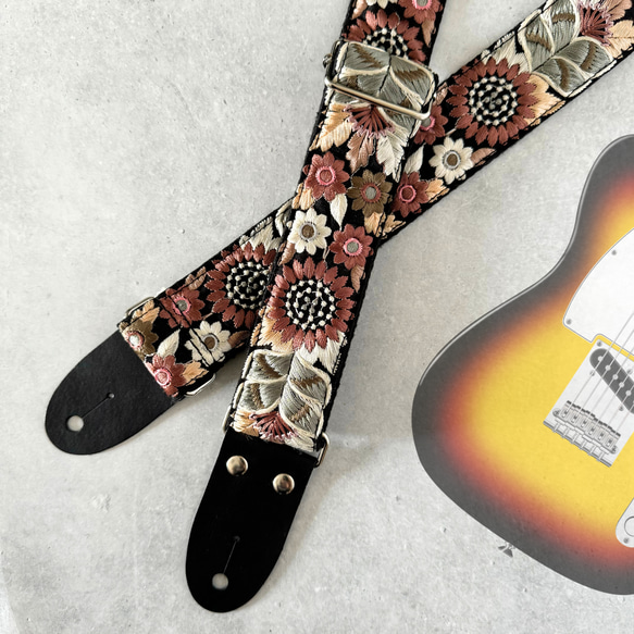 インド刺繍リボン ギターストラップ アコギ ベース その他ケース