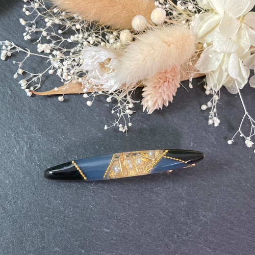 レジン ハンドメイド 幾何学模様 カラフル ヘアクリップ ヘア