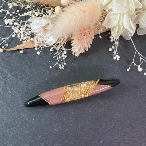 レジン ハンドメイド 幾何学模様 カラフル ヘアクリップ ヘア