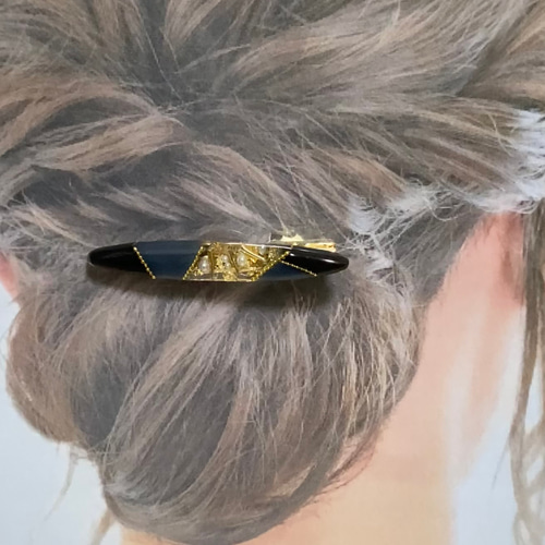 レジン ハンドメイド 幾何学模様 カラフル ヘアクリップ ヘア