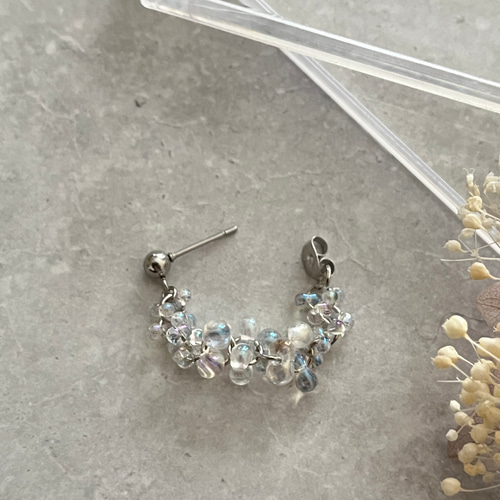 ファルファーレゴールド＊イヤリングorピアス(クリア・オーロラ