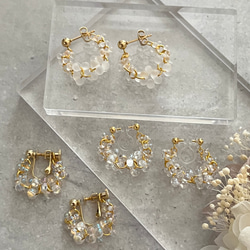 ファルファーレゴールド＊イヤリングorピアス(クリア・オーロラ