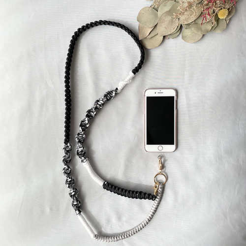 オーダー品】パラコードで作るスマホショルダーストラップ(モノトーン