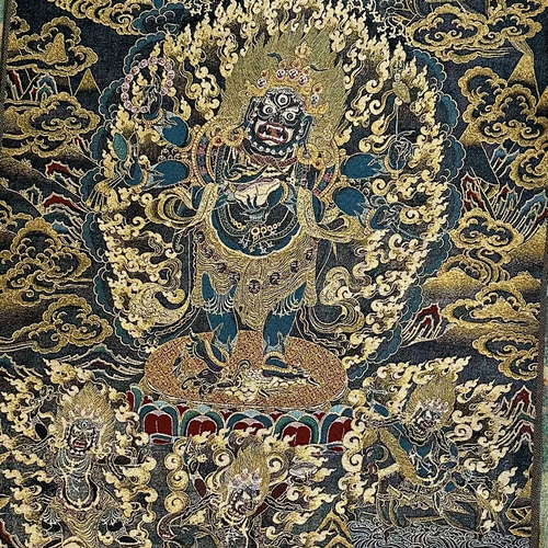 一年お香供済 黒財仏 聖山五台山からお迎えた大黒天様唐卡仏画 絵画