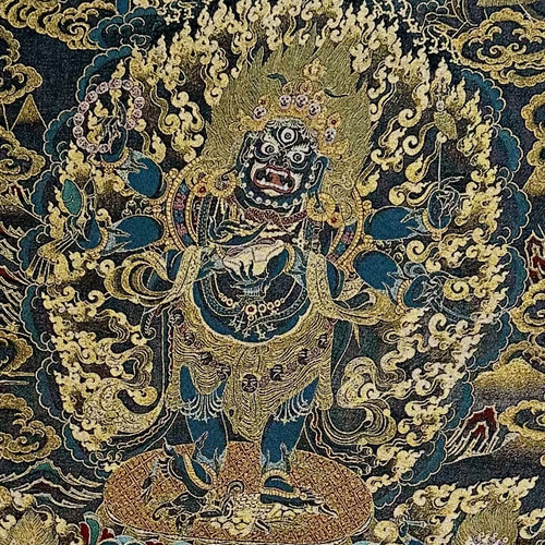 一年お香供済 黒財仏 聖山五台山からお迎えた大黒天様唐卡仏画 絵画