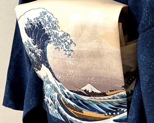 専用 名古屋帯 八寸名古屋帯 お太鼓 日本製 柔らかい 帯 幾何学 踊り ダマスク 洋風