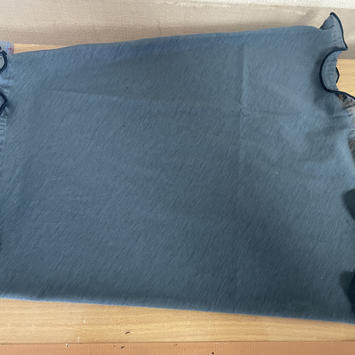 さらさらすべすべスーパーロング綿100%ブルーグレーハンドメイドネック  