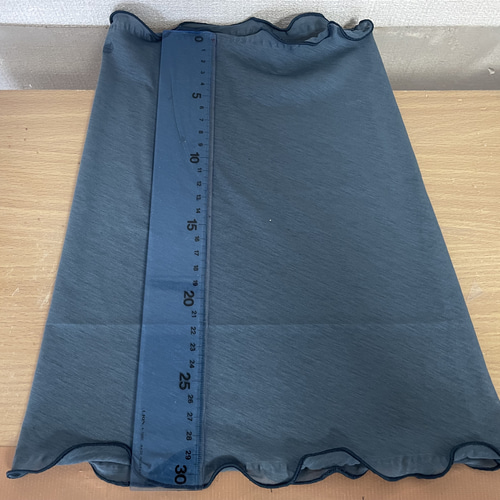 さらさらすべすべスーパーロング綿100%ブルーグレーハンドメイドネック  